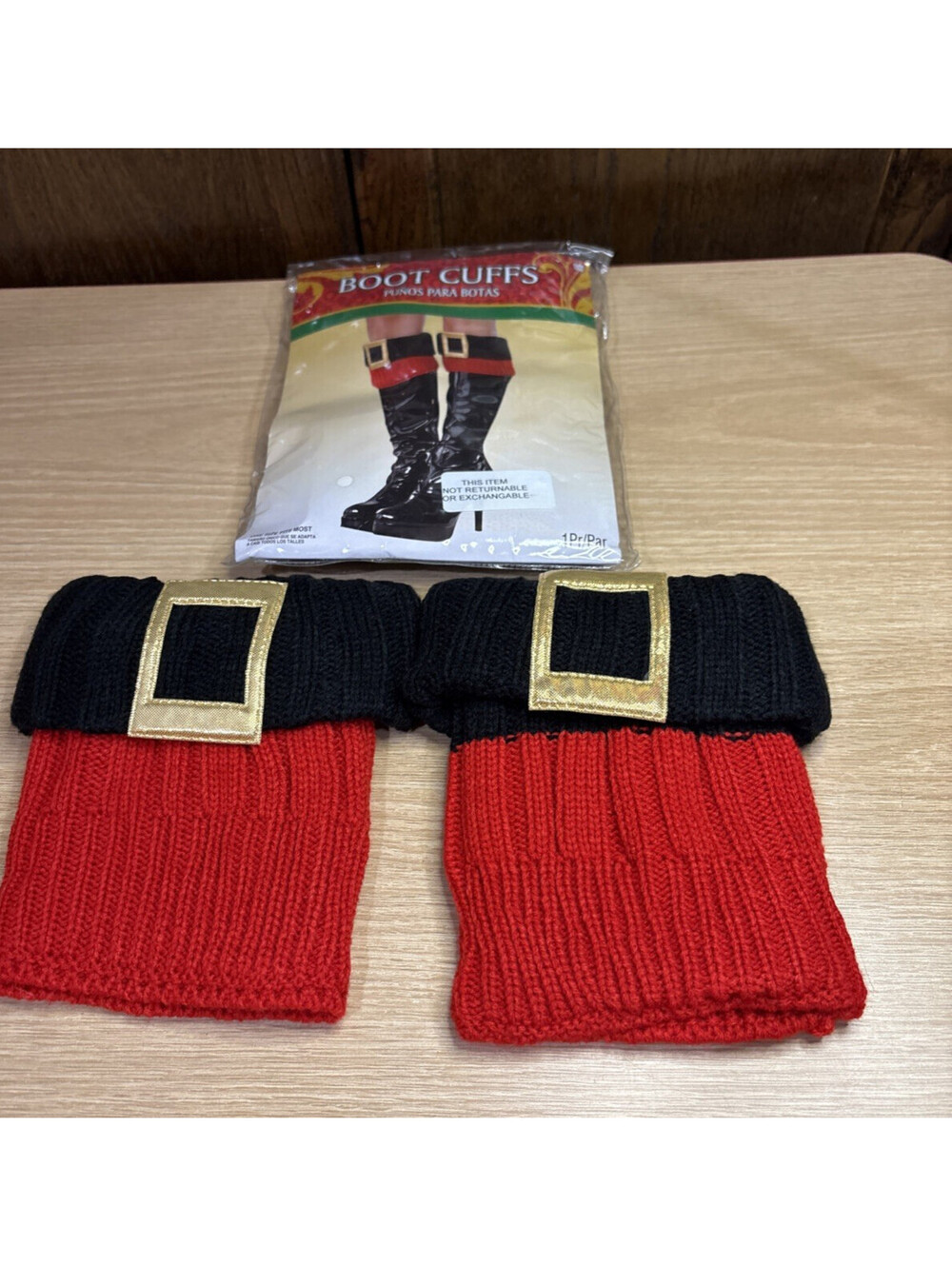 Amscan Black Santa Belt Boot Cuffs, 1 Pair | Party Costume